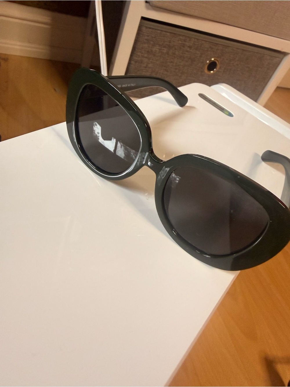 CHANEL Dark Green Oval Women's Sunglasses